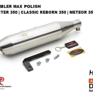 Red Rooster Performance Rumbler Max Exhaust for Royal Enfield Hunter, Classic Reborn, Meteor 350 – BS6, Polish